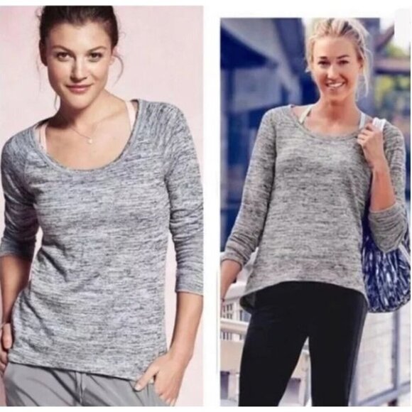 Athleta Tops - Athleta Comfy Gray Long Sleeve Activewear Sweatshirt Top Shirt M